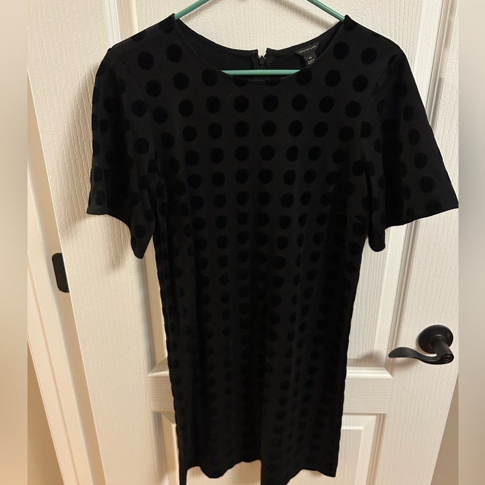 Ann Taylor Black Polka Dot Mini Dress